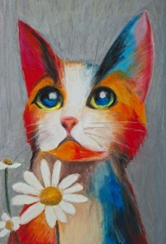 Котёнок с ромашками